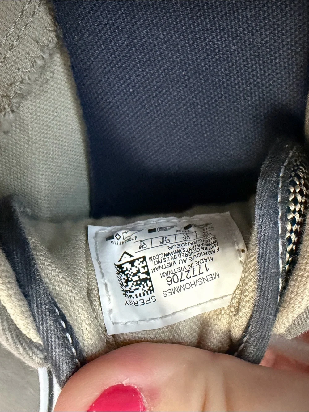 Sperry Men's Grey Canvas Boat Shoes with White Laces